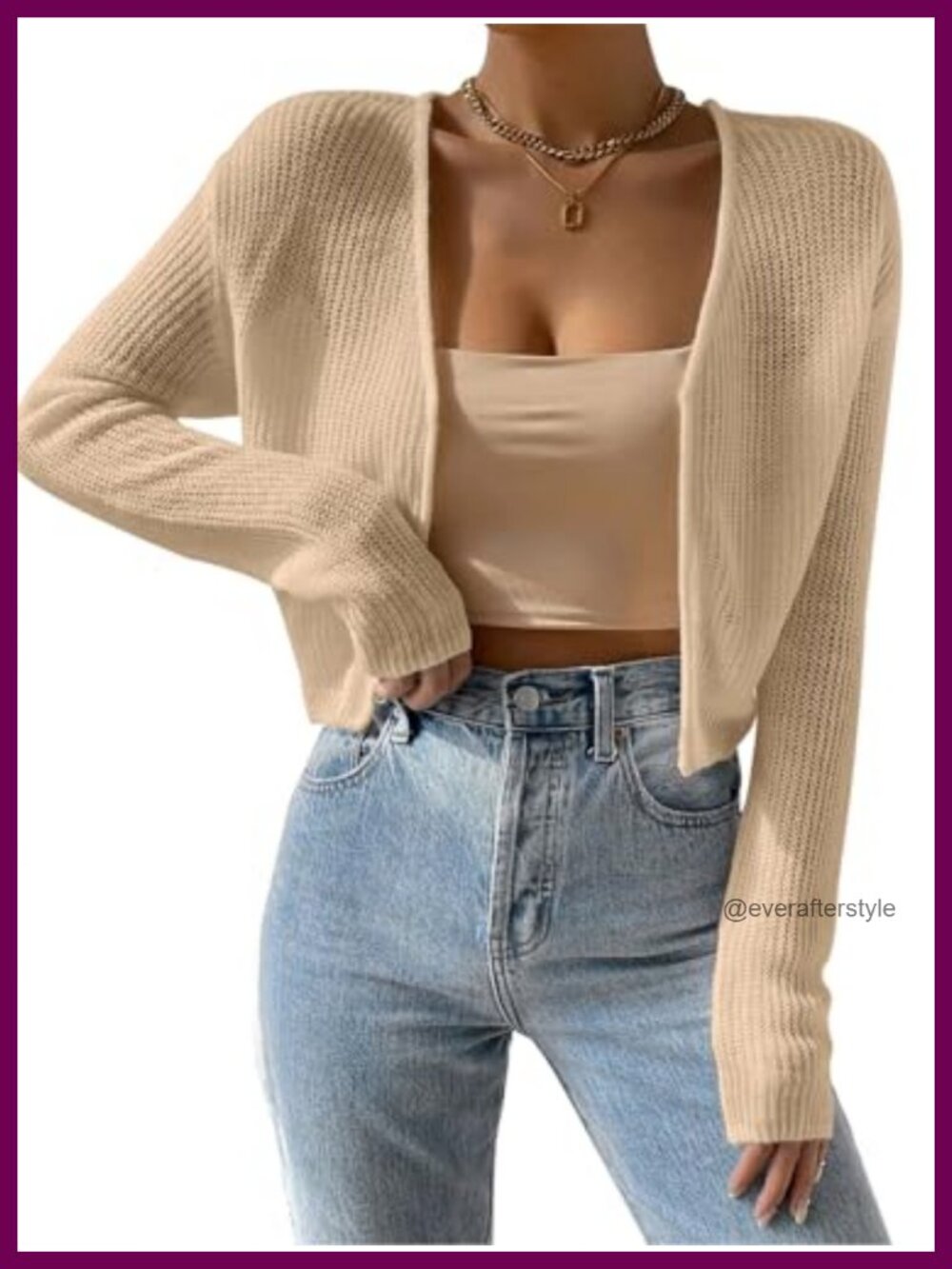 Cropped Open Front Cardigan Lightweight Knit Long Sleeve Bolero Shrug for Women